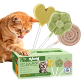 Myfoodog cat lollipop with cat-grass flavor on a stick supports hairball control.