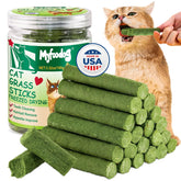 Myfoodog Freezed Drying Cat Grass Stick packaging highlights USA-made quality.