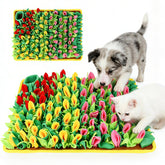 MYLIFESION snuffle mat for dogs with tulip pattern offers mental stimulation and slow feeding.