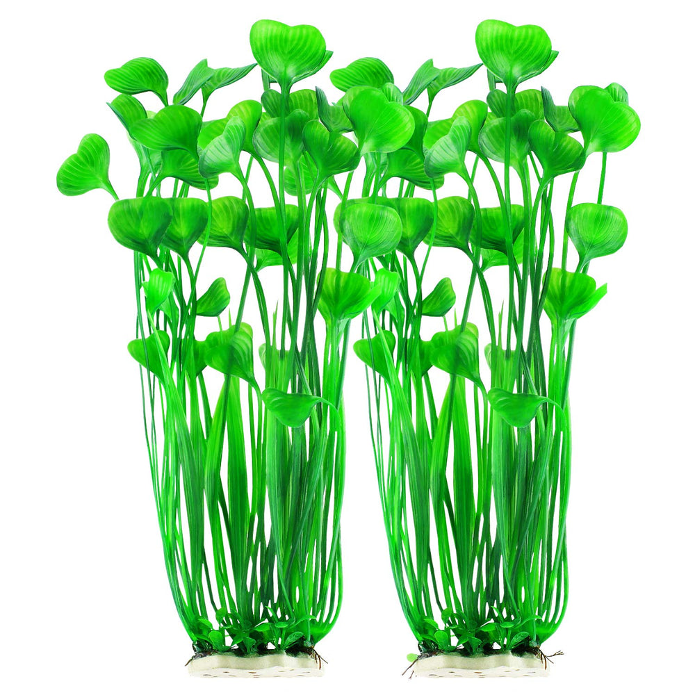 MyLifeUNIT tall green plastic fish tank plants for a natural vertical accent in any aquarium.