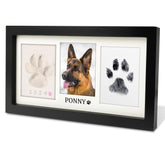 MYPAWLETS Extra Large Paw Print Frame Kit displayed as a keepsake on a shelf