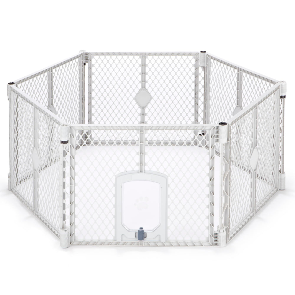 MyPet Petyard Passage 6-panel playpen for versatile indoor/outdoor use and easy setup.