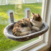Myrtle Sky cat window perch with glow star print for nighttime curiosity and comfort