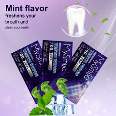 MySmile Teeth Wipes mint flavor for fresh breath on the go.