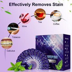 MySmile on-the-go cleaning wipes for quick mouth refresh.