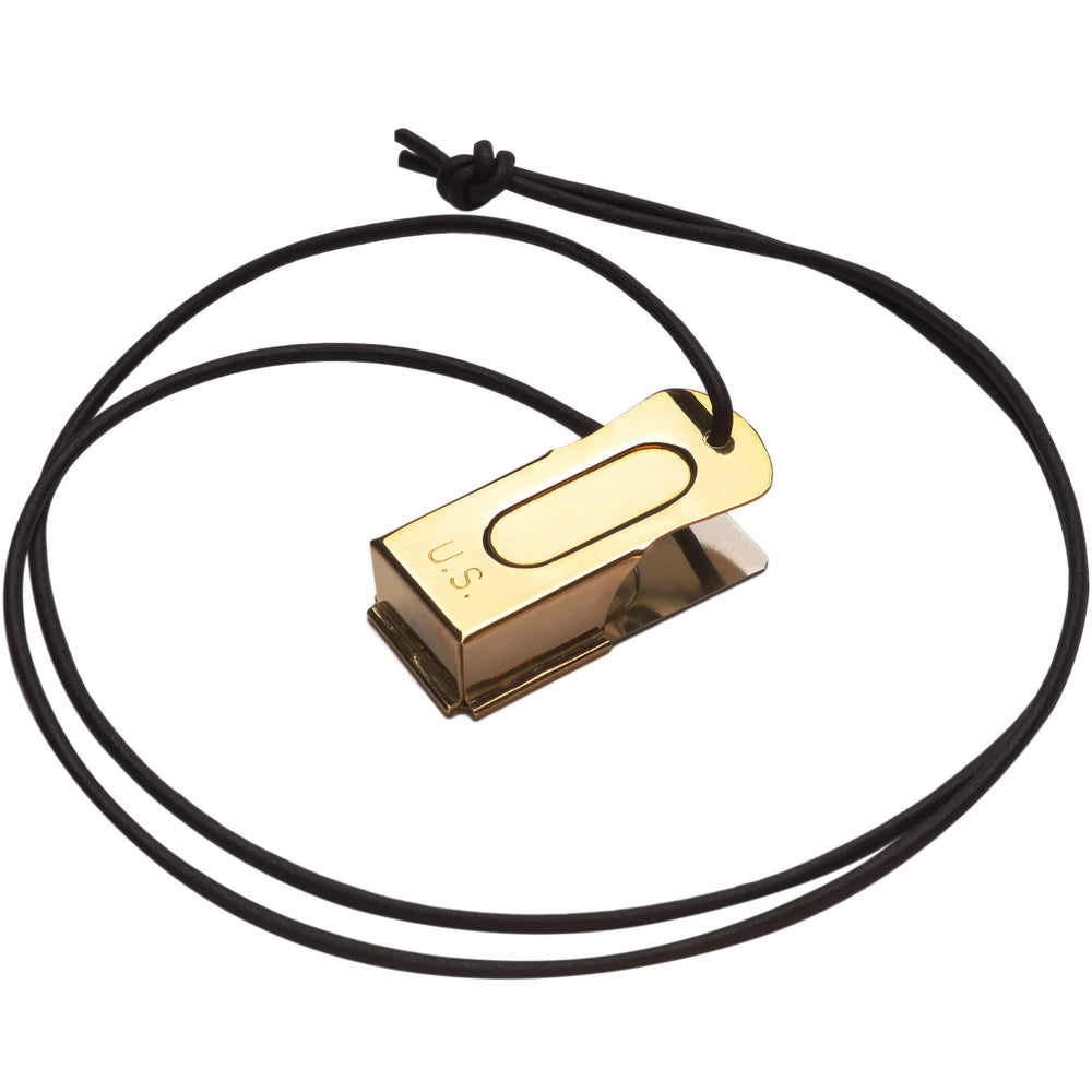 Mythrojan brass and steel clicker close-up for durable daily training.