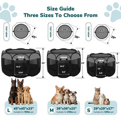 MZNZ dog playpen features an easy-entry side door.