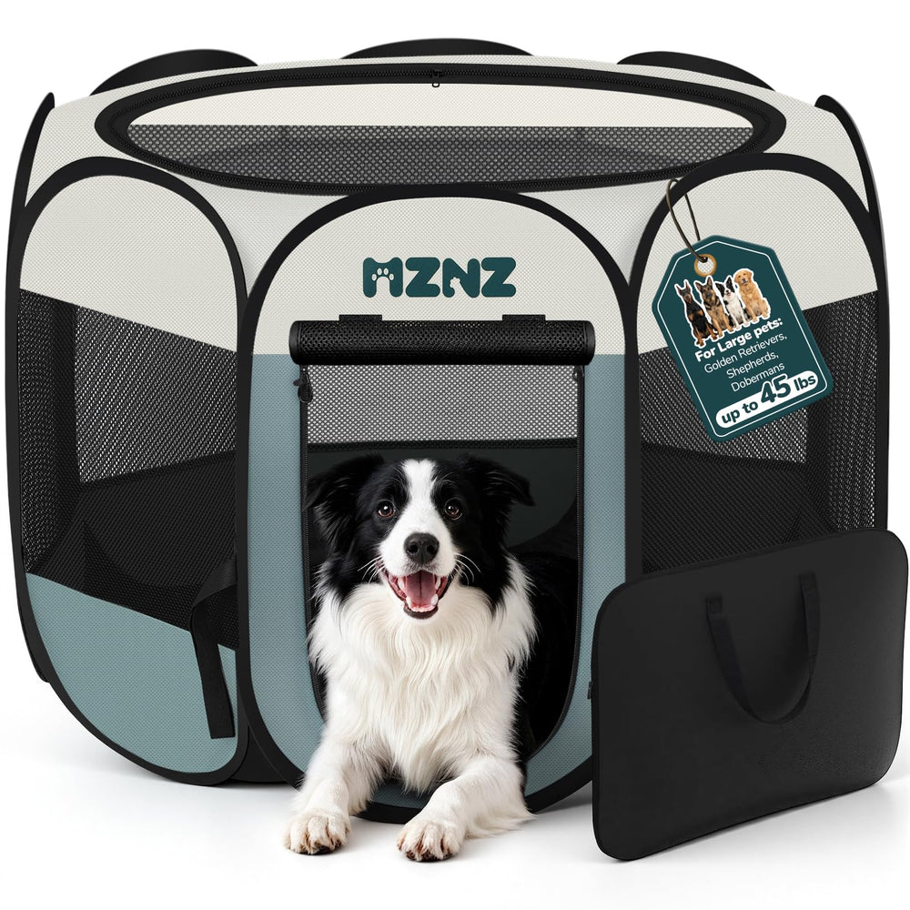 MZNZ dog playpen foldable pop-up in carry bag for easy transport