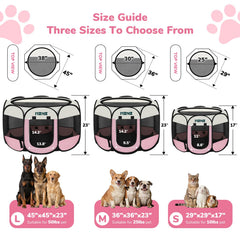 MZNZ dog playpen setup with open view for easy supervision.
