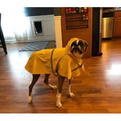 NACOCO dog raincoat with reflective strip aids nighttime safety.