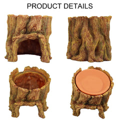 NANEEZOO terracotta water basin delivering natural humidity and drink access.