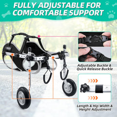 Nasjac dog wheelchair adjustable feature close-up highlights chest and body fit