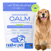 Native Pet Advanced Calming Chews help anxious dogs with a tasty calming bite.