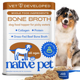 Native Pet bone broth over a bowl boosts kibble flavor and hydration