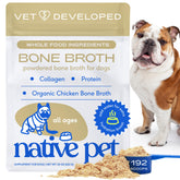 Native Pet bone broth powder with chicken ingredients to support balanced meals