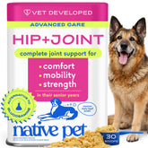 Native Pet Hip Joint Advanced Care Powder supports aging dogs' mobility.