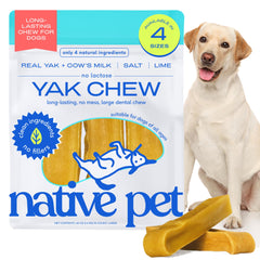 Native Pet Yak Cheese Himalayan dog chews pack front showing natural ingredients and packaging