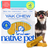 Native Pet Yak Chews pack-15 for small breeds, long-lasting dental rewards.