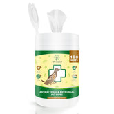 Natouch antifungal wipes for dogs and cats, close-up application on irritated skin for soothing care.