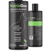 NatrixOne Camelina Oil for Dogs bottle supports skin and coat health with plant-based sources