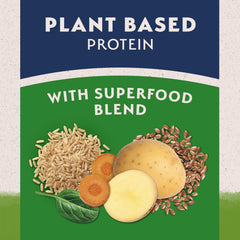Natural Balance can label close-up shows vegetarian recipe and balanced nutrients.