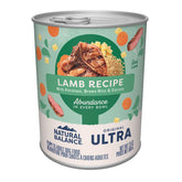 Natural Balance Original Ultra Lamb Recipe dog food can, protein-rich option for active dogs.