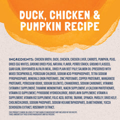 Natural Balance ingredients with peas and carrots for fiber and flavor.