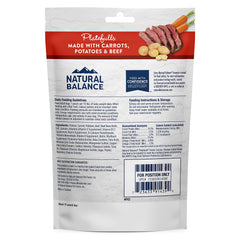 Natural Balance Platefulls beef chunks with carrots and potatoes in meal bowl