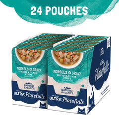 Natural Balance Platefulls grain-free with chicken and salmon flavors for a complete meal.