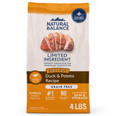 Natural Balance Reserve duck and potato bag front showing grain-free formula