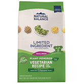 Natural Balance Small-Breed Bites bag front highlighting vegetarian formula for small dogs
