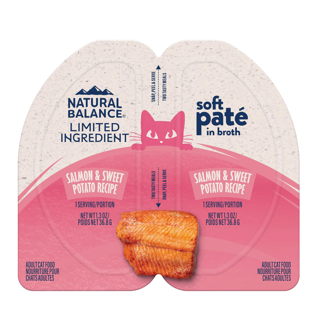 Natural Balance split cups salmon pate two servings for easy feeding