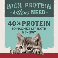 Natural Balance Ultra Protein Kitten grain-free formula avoids corn, wheat, and soy.
