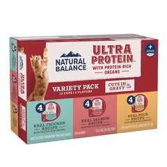 Natural Balance Ultra Protein chicken cuts in gravy for cats, high-protein taste