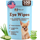 Natural Dog Company eye wipes targeting tear stains for a cleaner look