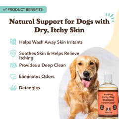 Natural Dog Company itchy dog shampoo lather demonstrating gentle cleansing.