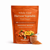 Natural Dog Company Pumpkin Digestive Support Granules bottle in bowl, promoting smoother digestion.