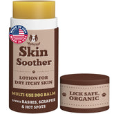 Natural Dog Company Skin Soother Balm applied to a dry patch for relief.