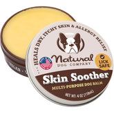 Natural Dog Company Skin Soother Balm tin closeup for moisturized skin