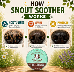 Natural Dog Company Snout Soother puppy-use demonstrates gentle care for young dogs.