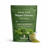 Natural Dog Company Super Greens bottle front promotes daily canine nutrition