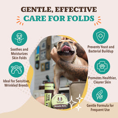 Natural Dog Company balm on sensitive facial folds for gentle care