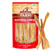 Natural Farm beef tendons 9-12 inch pack ready for large dogs.