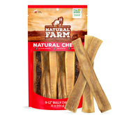 Natural Farm Bully Chips 16oz packaging highlighting premium beef cheek for dogs.
