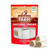 Natural Farm chicken-filled bones 3-4 inch pack for extended chewing.