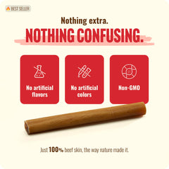 Natural Farm Collagen Sticks held in hand, highlights 6-inch length for chews.