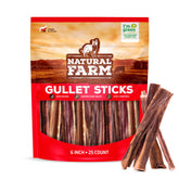 Natural Farm Gullet Sticks 6-inch pack for long-lasting chewing.
