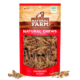 Natural Farm Nail-Free Chicken Feet pack on shelf, training rewards, mess-free chews