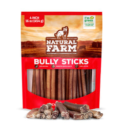Natural Farm Odor-Free Bully Sticks 4-inch pack ideal for small dogs during training