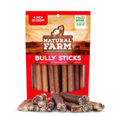 Natural Farm Odor Free Bully Sticks 4-inch bag for dogs, long-lasting rewards.